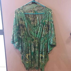 PRICE FIRM-I.N.C green printed career top